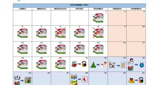 Calendario visual para anticipar las navidades a niños con autismo